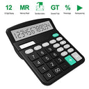 Helect - Standard Function Calculator with Solar & Battery Power, Black