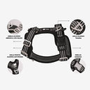 Foxys - No Pull Dog Harness with Reflective 3M, Adjustable Fit, Lightweight Safety Clasp, Small