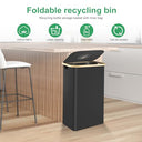 Jejuwe - 105L Foldable Kitchen Recycling Bin with Lid & Reusable Inner Bag