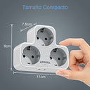 Tessan - 3 Outlet Wall Socket with 2 USB Ports, 16A Output, 3600W Power