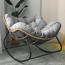 Patio Rocking Outdoor Papasan Chair with Cushion