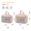 Lovevook - Waterproof Hanging Toiletry Bag for Women, Large Cosmetic Organizer, Hook Design, B-light Pink