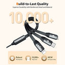 CafeLe - 3 in 1 Retractable Charging Cable, Fast 5V/3A, Universal Compatibility
