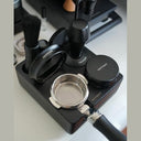 Normcore - Compact Tamping Station in Espresso Black Ashwood, 58mm Portafilter Stand, Durable Design