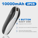 Pemotech - 10000 mAh Rechargeable Hand Warmers, 60°C Heat, 2 Pack, Portable