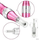 Tbphp - TBPHP M1 Microneedling Pen Kit with 12 Replacement Cartridges, Adjustable Depth for Face & Body (Pink)