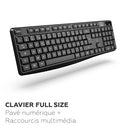 Mobility Lab - Deluxe Wireless Keyboard with USB/USB-C, Silent Keys, AZERTY Layout