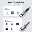 Sunguy - Short 1.5FT Micro USB to USB C Cable, Nylon Braided, OTG Compatible