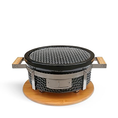 CREATE Kamado Hibachi-Barbecue, Round Smoker, Black