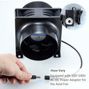 Hose Vary - 100mm DC Exhaust Fan, 3000RPM, AC/DC Adapter, Stepless Dimmer