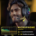 Tatybo - Wired Gaming Headset for PS5/PS4/Xbox Series X/S, Noise Cancelling Mic, LED Lights