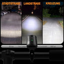 Deilin - 70 Lux USB Rechargeable Bicycle Light Set, IPX5 Waterproof, 3 Modes
