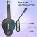 Eacam - Bluetooth Noise Cancelling Headphones with Microphone for Home Office