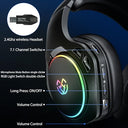 Tatybo - 2.4GHz Wireless Gaming Headset with Detachable Mic, 20hr Battery