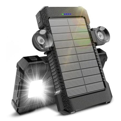 SolarTech - 26800mAh Portable Solar Power Bank with Suction Cup Mount, IPX7 Waterproof
