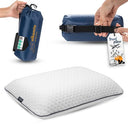 Experience ultimate comfort with Alkamto's Travel & Camping Memory Foam Pillow. Lightweight, portable, and temperature-regulating for restful sleep anywhere. Keywords: memory foam pillow, travel pillow, camping pillow