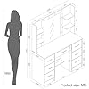 Puselo Dressing Table with Mirror and LED Lights - white