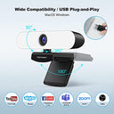 Tecknet - 1080P Streaming Webcam with Microphone & 3-Level Brightness Adjustments