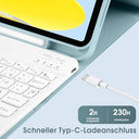 Laetass - iPad 10 Case with Magnetic Keyboard, Auto Sleep/Wake, QWERTZ Layout