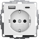 Gira - USB Set E2 Pure White Matte with 2x USB Sockets & Double Frame
