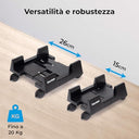 Vultech - CP-02 4 Wheel Plastic Car Black, Max Load 20kg, Locking Clips
