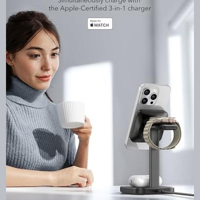 ESR - 3 In 1 Wireless Charging Station For Apple Devices, Black