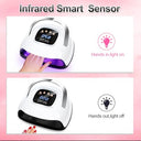 LKE - 220W UV Nail Lamp with 4 Timers, Fast Drying LED Gel Polish Dryer
