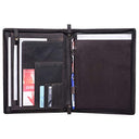 Stilord - 'Julius' Vintage A4 Leather Conference Folder for Tablets, Dark Brown