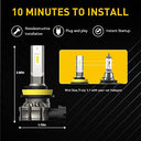 AUXITO - H11 Fog Light Bulbs 6500K White, 350% Brightness, Easy 8-min Install
