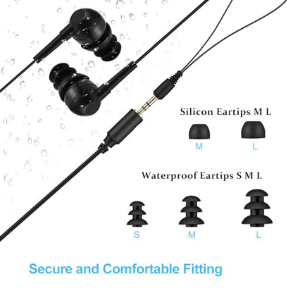 AGPTEK - IPX8 Waterproof Sports Headphones for iPhone and Samsung Devices
