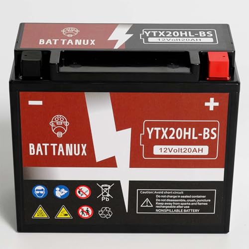 Battanux Battery - Sealed SLA/AGM 12V20Ah Motorcycle Battery for ATV/UTV/Snowmobile, Maintenance-Free Installation