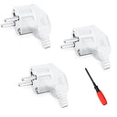Chevvy 16A Angled Schuko Plug Pack of 3 - Durable and Splash-Proof