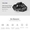 FALCAM - F38 Quick Release Plate Kit with 1/4" to 3/8" Screw, Compatible with 38mm Mounting Adapter for Tripods and Stabilizers