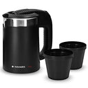 Navaris - Electric Travel Kettle 0.5L with Dual Walls, Boil Dry Protection, 1100W