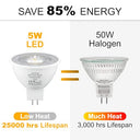 Oraluce - 5W MR16 LED Bulbs, 3000K Warm White, 470Lm, 38° Beam, Pack of 6
