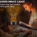 Lilo And Stitch - 3D Stitch Night Light With Remote Control, 16 Colors LED Lamp