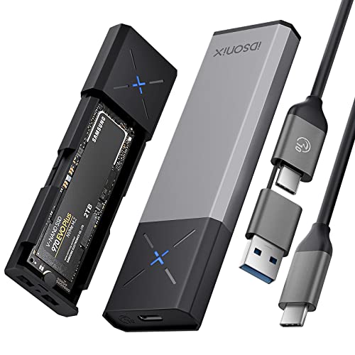iDsonix - M.2 NVMe & SATA SSD Enclosure Adapter, Tool-Free, USB 3.2 Gen 2