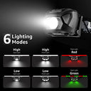 Lepro - Rechargeable LED Headlamp with 6 Modes, IPX4 Waterproof, Adjustable Headband
