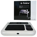 E-Table - LD09 White/Black Laptop Table with Cooling Fans, Mouse Pad & Cup Holder