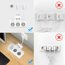 Techuoso - Electric Power Strip with Independent Control, 3 Sockets, White