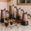 Cecotec - Piccolina 600 Bronze Coffee Maker, 300ml Capacity, Elegant Steel Design, Stainless Steel Filter