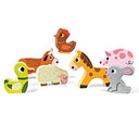 Janod - Farm Chunky Puzzle with 7 Animal Pieces, Perfect for Little Hands