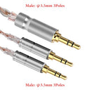 Geekria - Apollo Copper Silver Braid Upgrade Audio Cable for HIFIMAN Headphones, 4.9ft Length, 3.5mm Male Connector, Enhanced Sound Quality