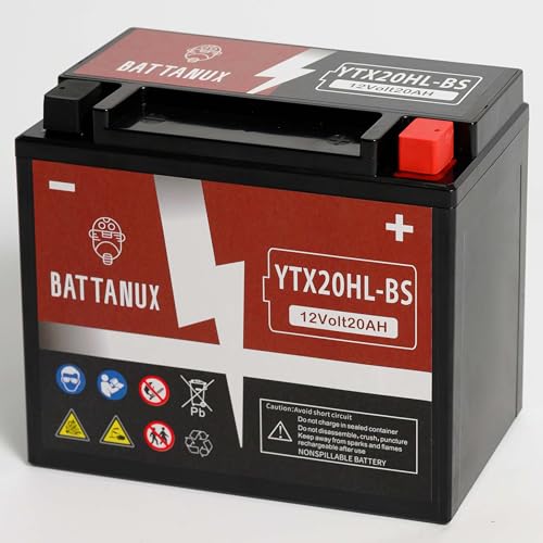 Battanux Battery - Sealed SLA/AGM 12V20Ah Motorcycle Battery for ATV/UTV/Snowmobile, Maintenance-Free Installation