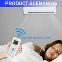 Hugwait - 1000 in 1 Universal LCD Remote for Multiple AC Brands, Easy Setup, Ergonomic Design