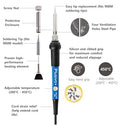 Plusivo - 60W Adjustable Temperature Soldering Iron Kit with Stand & Solder Wire