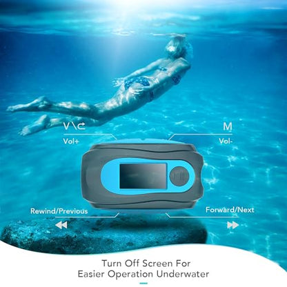AGPTEK - IPX8 Waterproof MP3 Player With Screen & Headphones For Water Sports