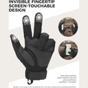 Kemimoto - Tough Full Finger Motorcycle Gloves with Touchscreen, Anti-Slip Design