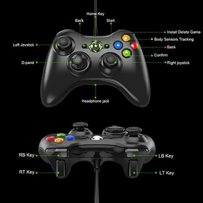 Diswoe - Wired Xbox 360/PC Controller Gamepad with USB Cable