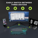 Seenda - Bluetooth Backlit Keyboard, Multi-Device, Rechargeable, 7-Color Illumination